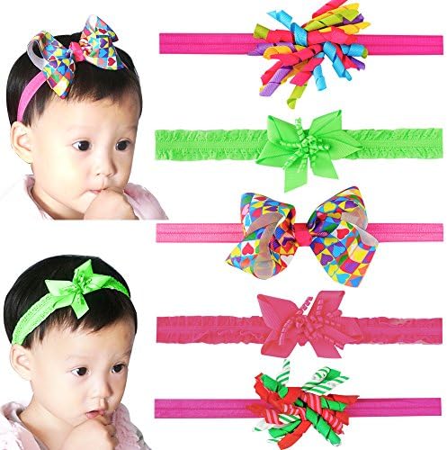 Qino Baby Girl Headbands Multi-Styles Flower and Bow HairBands,Newborn Infant Hair Accessories