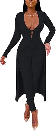 jumpsuit and long cardigan