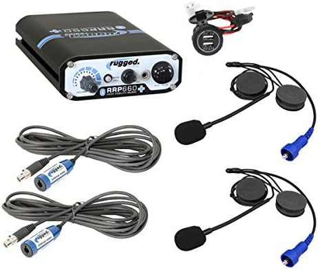 From XTR Off-Road Products, Rugged Radio 660 PLUS 2-Place Intercom System with Alpha Audio Helmet Kits