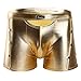 TiaoBug Men Lingerie Rivets Patent Leather Cutout Boxer Briefs Shiny Bikini Shorts