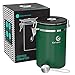 Coffee Gator Stainless Steel Coffee Grounds and Beans Container Canister with Date-Tracker, CO2-Release Valve and Measuring Scoop, Large, Green