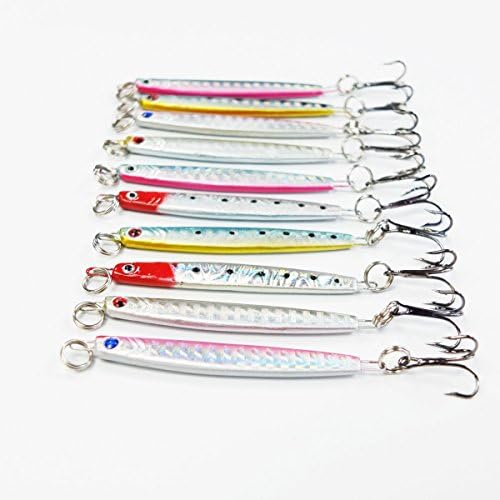 Fishing Plastic Lures 10pcs/lot Laser Jigs Fishing Lures Metal Baits Iron Lead Hard Jig Tackle 7cm/14g