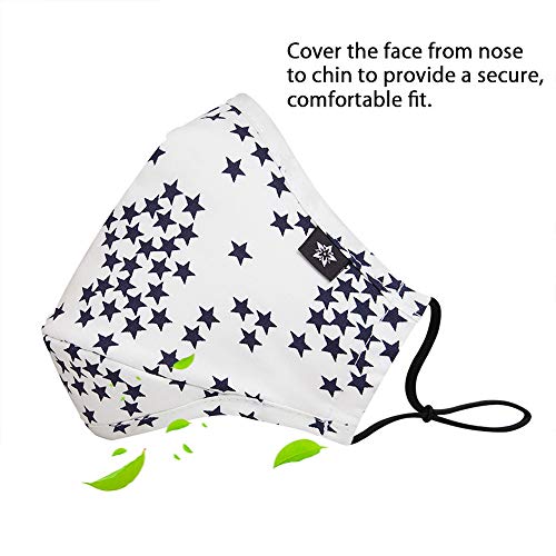 Washable Reusable Mouth Mask Cotton Anti Dust Half Face Mouth Mask for Men Women Dustproof With Adjustable Ear Loops