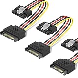 SATA Power Extension Cable, Benfei 3 Pack 15 Pin SATA Male to Female Extender Cable Cord Adapter for Hard Drive Disk, HDD, SSD, PCIE, 8 inches