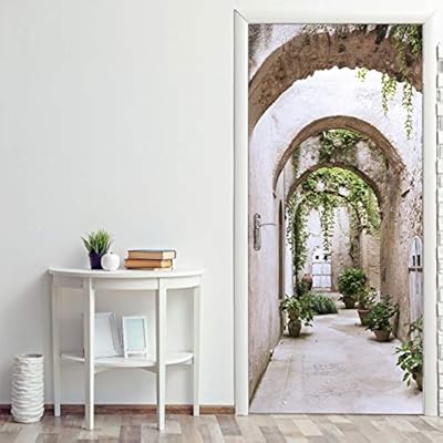 Amazon Star Moon Moo ドアステッカー アーチ型の廊下 おしゃれ はがせる 北欧 部屋 ウォールステッカー 壁飾り トイレドア インテリア 3d立体 壁紙 バー コーヒー店 かわいい ウォールステッカー オンライン通販