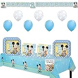 Baby Mickey Mouse 1st Birthday Party Tableware Pack 16 Guests