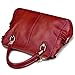 AINIMOER Womens Genuine Leather Vintage Tote Shoulder Bag Top-handle Crossbody Handbags Large Capacity Ladies' Purse (Wine)