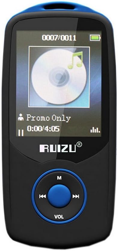 TopReturn RUIZU X06 100 hours wireless bluetooth Mp3 music player and 4 gb storage and 1.8 inch screen TF/SD card slot support 1-64 gb + headset(Blue)