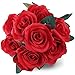 Silk Red Rose 10 Heads SOLEDI Artificial Flower French Rose Fake for Bridal Bouquet Wedding Living Room Table Home Garden Decoration