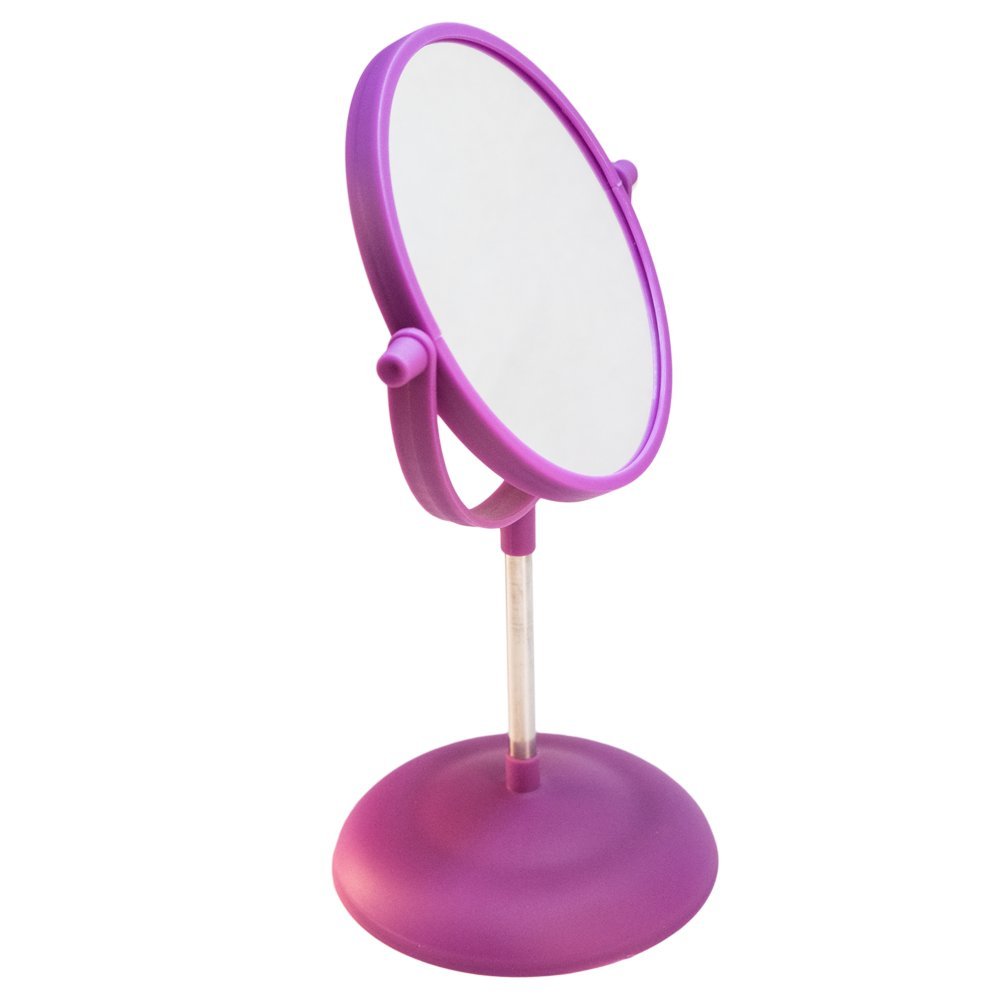 TukTek Home Two-Sided Tabletop Vanity Mirror for Makeup & Face Rotates 360 Degrees 1X & 2X Magnification for Bedroom Dressers & Bathroom Counter