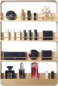Amazon Com Curio Cabinets Shelf Wall Mounted Metal Frame Perfume Storage Rack Wall Display Stand Bathroom Shelf Color Gold Size 40660cm Furniture Decor