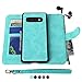 MODOS LOGICOS Case for Samsung Galaxy S10 Plus, [Detachable Wallet Folio][2 in 1][Zipper Cash Storage][14 Card Slots 1 Photo Window] PU Leather Purse with Removable Inner Magnetic TPU Case - Teal