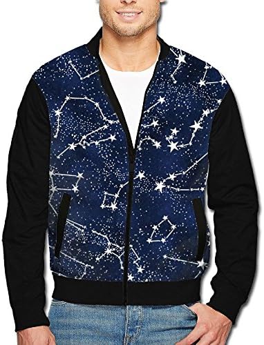 Wymetime Glow In The Dark Midnight Fashion Men's Zip Hoodie Stand Collar Jacket