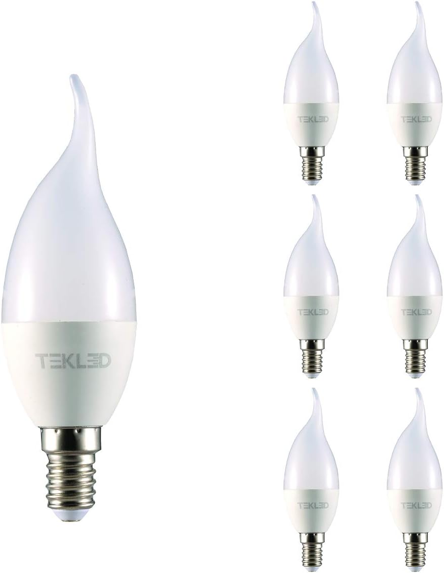 TEKLED® C37 LED Bulbs, 2700k Warm White, 6 Count (Pack of 1)