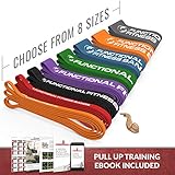 Functional Fitness Pull Up Assist Band #3 Black 30-50 lb (14-23 kg) - Resistance. For Assisted Pull-Ups Muscle Ups Calisthenics CrossFit Powerlifting Physical Therapy Pilates Stretching Street Workouts Full-Body Functional Fitness Workouts