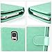 ULAK Galaxy S5 Case, Samsung S5 Wallet Case, Fashion PU Leather Magnet Wallet Flip Case Cover with Built-in Credit Card/ID Card Slots for Samsung Galaxy S5 SV Galaxy S V i9600- Mint Green