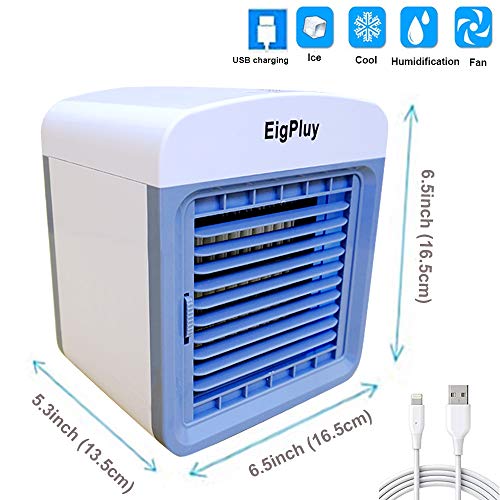 EigPluy Personal Air Cooler 6.5-inch Portable Air Conditioner Fan Small Space Cooler Personal USB Desktop Fan Compact Evaporative Cooler Air Humidifier