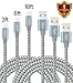 LOVRI 3Pack 3FT 6FT 10FT iPhone Nylon braided Lightning Cable USB Charging Cable Cord for iPhone 7/7plus/6s/6s plus/6plus/6/5s,iPad Mini, Air,iPad5,iPod,Compatible with iOS10.(gray)