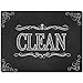 KIWE HOME Reversible Double Sided Dishwasher Magnet. Clean Dirty Flexible Flip 3x4 inch Big Size Flipside Black and White Chalkboard Curve Design Perfect Kitchen Addition Premium Flip Sign Indicator