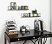 Kate and Laurel Benbrook Metal and Wood Letter Tray Desk Organizer, Rustic Wood and Black