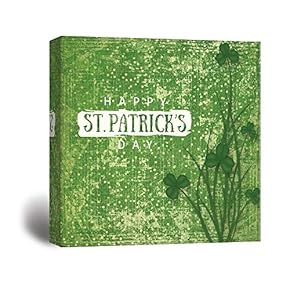 Canvas Wall Art St Patrick Theme Print Gallery Wrap Modern Home Decoration Ready to Hang - 12x12 inches