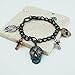 Sugar Skull Day of the Dead Charm Toggle Bracelet (Patina Plated)