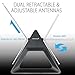Fosmon HDTV Antenna Long Range, Indoor Rabbit Ear TV Antenna, Retractable Dipoles [Wall Mountable or Tabletop] with 5FT Cable Support 4K Ready, ATSC 3.0, UHF, VHF, 1080p Free Digital HD TV Channels