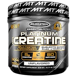 Muscletech Platinum 100% Creatine Powder Scientifically Researched to Build Muscle – Increase Muslce Power, Boost…