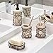 iDesign Twigz 4-Piece Bathroom Accessory Set with Soap Dispenser, Toothbrush Holder, Tumbler, and Soap Dish - Vanilla/Bronze