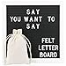 Letter Board 10x10 Inch - Felt Letter Board White Frame R002