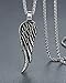 Men's Stainless Steel Angel Wing Pendant Necklace, 24