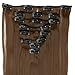 S-noilite 8PCS/SET Full Head Clip in Hair Extensions 140Grams Thick Real Natural Synthetic Hairpiece(26inches-straight, Light Brown)