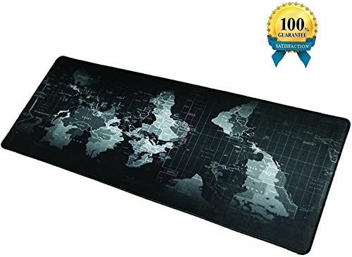IAUGO Large Mouse Pad Extended Gaming Mouse Mat XXXL,Stitched Edges, Waterproof,Wide &amp; Long Mousepad 3ft X 1.3ft [0.12inch-Thick](World map)