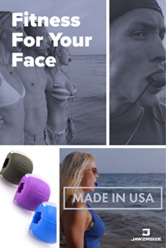 Jawzrsize Facial Toner, Jaw Exerciser And Neck Toning Equipment - Level 1, 2, & 3 (20/40/50 lb Resistance) - Includes Starter-Pack Case & Extra Bite Strips - (Multiple Resistance Levels Available)