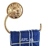 APL-6311 Exquisite Carved Solid Brass Towel Ring Bathroom Accessories, Titanium Gold