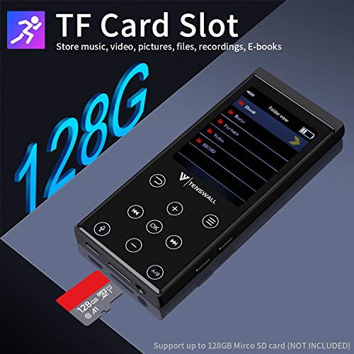 MP3 Player, 16GB MP3 Player with Bluetooth 4.2, Portable HiFi Lossless Sound MP3 Music Player with FM Radio/Voice Recorder/E-book, 2.4'' Screen, Support up to 128GB (Sport Armband, Headphone Included)