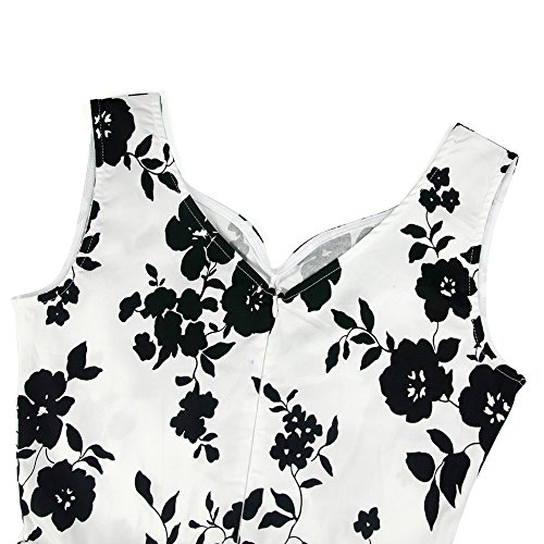 Dreaweet 1950's Vintage Floral Sleeveless Women's Cocktail Party Retro Swing Dress - Thumbnail 3