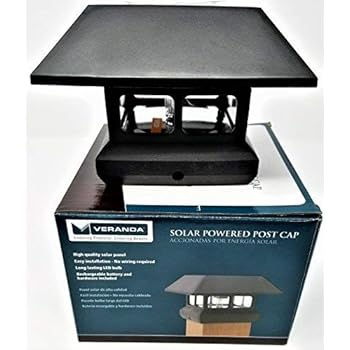 veranda 4x4 solar post cap black