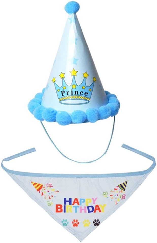KHLZ US Dog Birthday Bandana & Hat, Dog Birthday Bandana Scarf with Cute Doggie Birthday Party Hat, Party Decorations for Dogs, Puppy Chew Toys Gift for Dogs : Pet Supplies