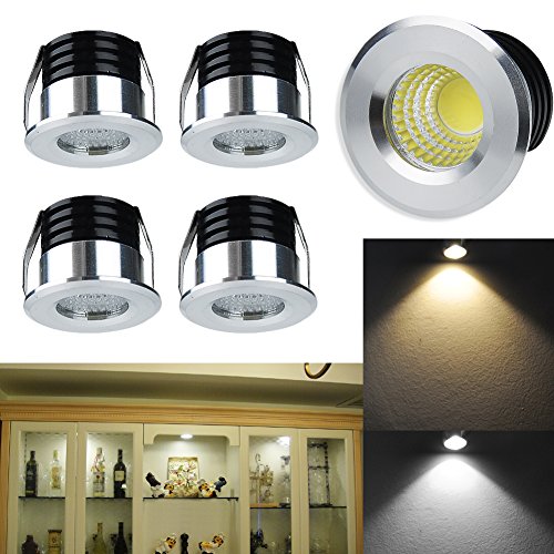 Elitlife 5 Pack 3w 300 Lumens Mini Cob Recessed Ceiling Downlight