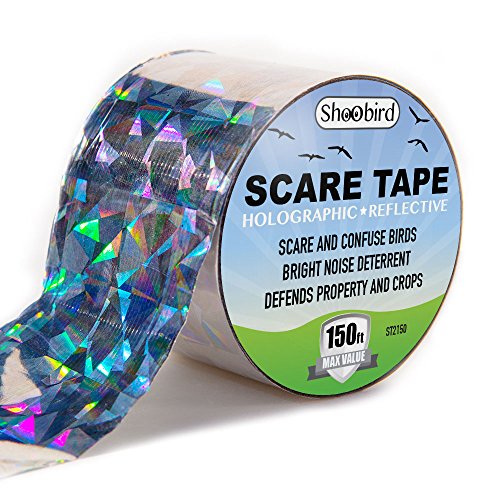 Bird Repellent Scare Tape, Reflective Bird Deterrent and Bird Control Device, Holographic Reflector Ribbon, Scare Birds, Woodpeckers, Pigeons and More. Prevent Damage. Bird Repellent Scare Tape, Reflective Bird Deterrent and Bird Control Device, Holographic Reflector Ribbon, Scare Birds, Woodpeckers, Pigeons and More. Prevent Damage.