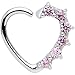 Body Candy 16 Gauge Pink Heart Left Closure Daith Cartilage Tragus Earring