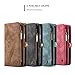 iPhone X/Xs Wallet Case,AKHVRS Handmade Premium Cowhide Leather Wallet Case,Zipper Wallet Case [Magnetic Closure]Detachable Magnetic Case & Card Slots for iPhone X/Xs - Red