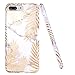 DOUJIAZ Compatible with iPhone 7 Plus Case,iPhone 8 Plus Case,Shiny Gold Metallic Leaves Marble Design Clear Bumper TPU Soft Case Rubber Silicone Skin Cover for iPhone 7 Plus/iPhone 8 Plus