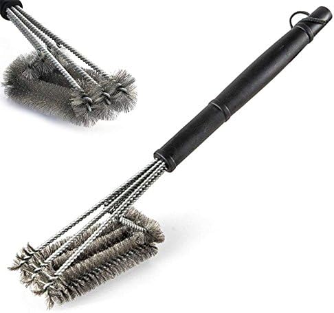Dosmung BBQ stainless steel brush, grill accessories, cleaning, for outdoor camping, stainless steel bristles, suitable for weaver, charbroil, gas, infra-red and charcoal grill