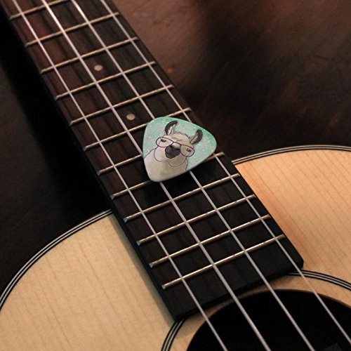 Hip Llama with Glasses Novelty Guitar Picks Medium Gauge - Set of 6
