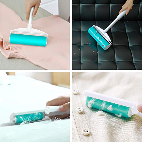 2 Pack Lint Roller Pet Hair Remover Lint Roller Cleaner for Clothes Resuable & Washable Lint Roller Cleaner for Clothes, Sofa, Car Seats