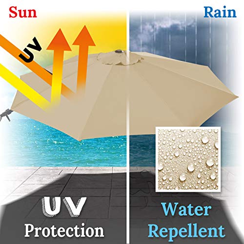 BenefitUSA Replacement Canopy Top Cover for 11.5' Rome Cantilever Patio Umbrella Outdoor Sunshade (Beige)