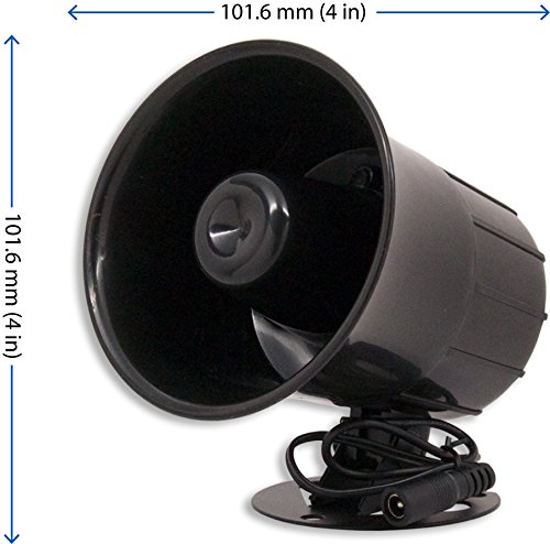 Fortress Security Store (TM) Loud Indoor/Outdoor Weatherproof Black Siren for DIY S02/GSM Home and Business Alarm Security Systems