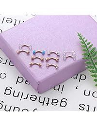 ORAZIO 16G Piercing para ceja, labio, ombligo, arete de raíz, Daith Helix, piercing de barra